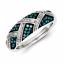 QR5300-8 Closeouts Sterling Silver White & Blue Diamond Band