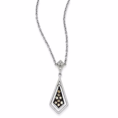 QP3619 White Night Sterling Silver Champagne Diamond Geometric Pendant