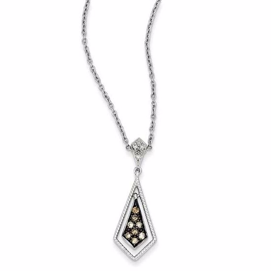 QP3619 White Night Sterling Silver Champagne Diamond Geometric Pendant