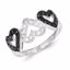 QR5358-7 White Night Sterling Silver Black & White Diamond Ring