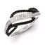 QR5445-6 White Night Sterling Silver Rhodium Plated Black & White Diamond Ring