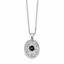 QP3770 White Night Sterling Silver Rhodium Plated Black & White Diamond Oval Pendant