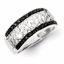 QR5425-6 White Night Sterling Silver Rhodium Plated Back & White Diamond Ring