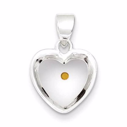 QC6698 Confirmation/Communion Sterling Silver Enameled with Mustard Seed Heart Pendant