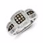QR5131-8 White Night Sterling Silver Champagne Diamond Square Ring