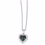 QP3648 White Night Sterling Silver Blue Diamond Small Heart Pendant