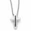 QW282-18 White Ice SS White Ice .01ct. Black Diamond Cross Necklace