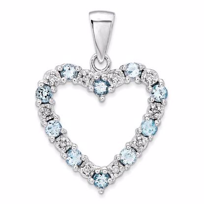 XP2356AQ/AA Celtic 14k White Gold Diamond & Aquamarine Heart Pendant