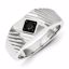 QR5537-9 White Night Sterling Silver Rhodium Plated Diamond Men's Ring