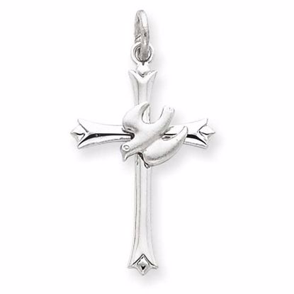 QC1916 Confirmation/Communion Sterling Silver Holy Spirit Cross with Dove Charm