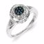 QR5262-7 White Night Sterling Silver Blue Diamond Circle Ring