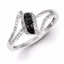 QR5438-8 White Night Sterling Silver Rhodium Plated Black & White Diamond Ring