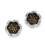 QE10699 White Night Sterling Silver Champagne Diamond Flower Post Earrings