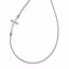 SF2083-19 Sideways Crosses 14k White Gold Large Sideways Curved Cross Necklace