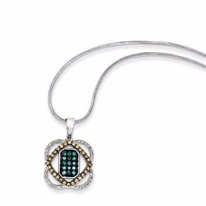 QP3633 White Night Sterling Silver Diamond Pendant Necklace
