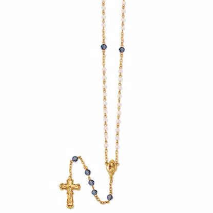 RF295 Vatican Gold-tone, blue & Aurora Borealis crystal rosary