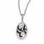 QP2175 White Night Sterling Silver Black & White Diamond Pendant