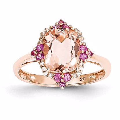 Y10690MG/AA Celtic 14k Rose Gold Morganite & Diamond Ring