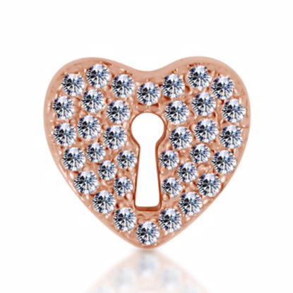 Picture of Pave Keyhole Heart Charm Pink
