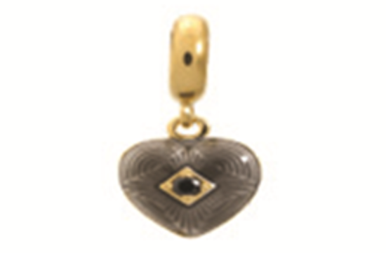 1875-1 Big Heart - 18K Gold Plated - Black