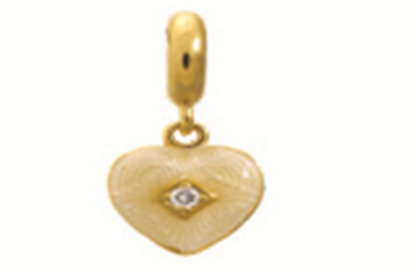 1875-2 Big Heart 18K Gold Plated - White