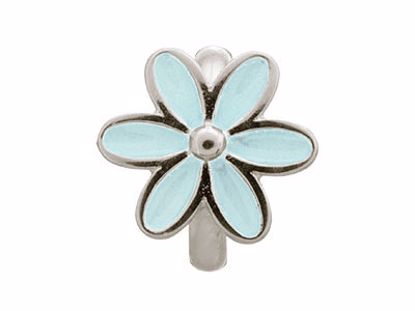 41155-5 Light Blue Enamel Flower Silver