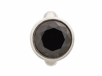 41158-4 Round Black Dome Silver