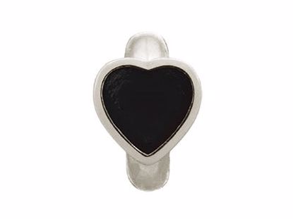 41200-2 Black Enamel Heart Silver