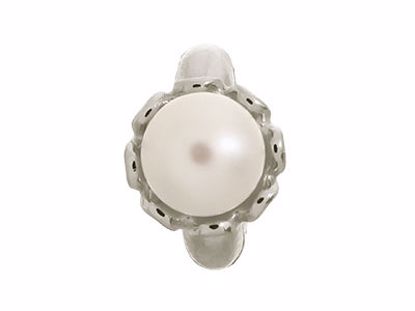 41250-1 White Pearl Flower Silver