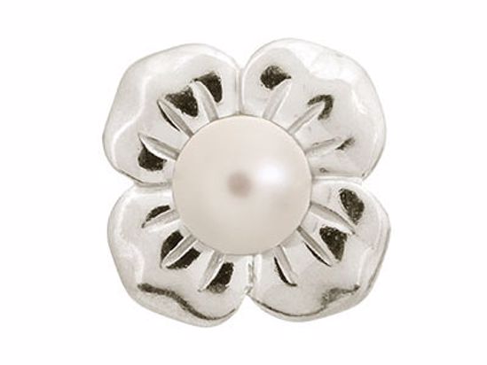 41350-1 Big White Pearl Flower Silver