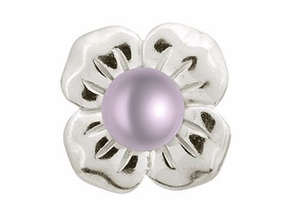 41350-5 Big Purple Pearl Flower Silver