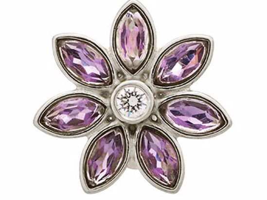 41451-1 Big Amethyst Flower Silver