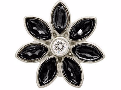 41451-2 Big Black Flower Silver