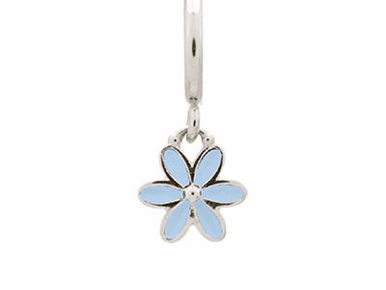 43269-3 Light Blue Enamel Flower Drop Silver