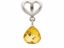 43273-3 Citrine Heart Grip Drop Silver