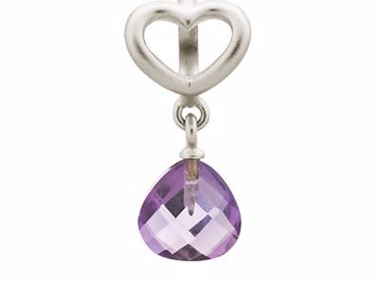 43273-5 Amethyst Heart Grip Drop Silver