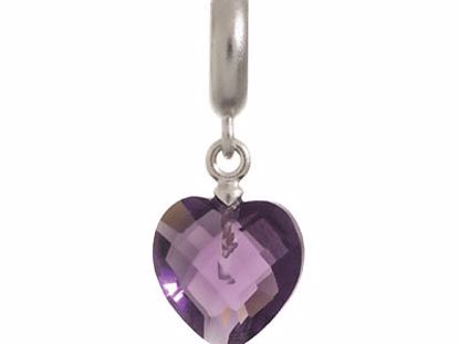 43304-4 Amethyst Heart Cut Drop Silver