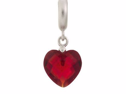 43304-5 Garnet Heart Cut Drop Silver