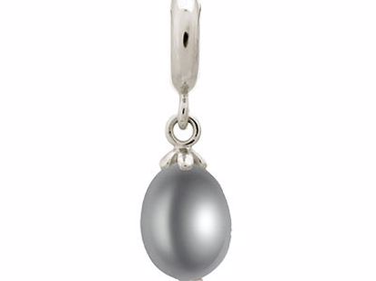 43306-2 Grey Pearl Drop Silver