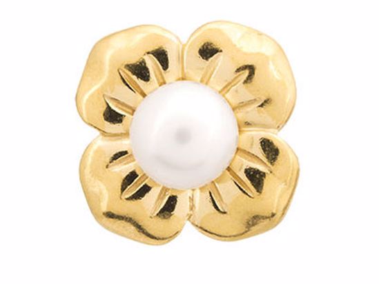 51402 Big White Pearl Flower Gold