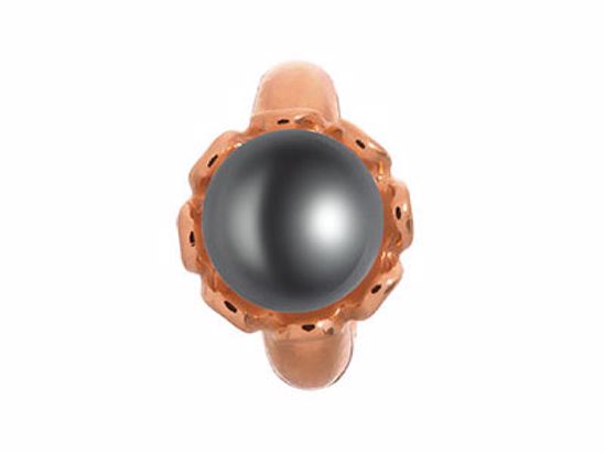 61251-2 Black Pearl Flower Rose Gold