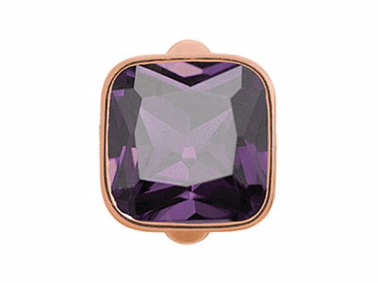 61302-1 Big Amethyst Cube Rose Gold