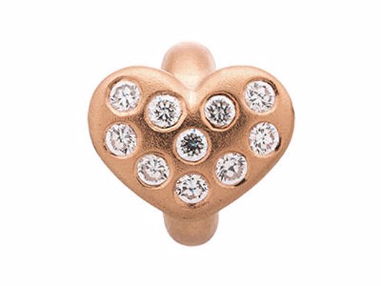 61501-2 White Heart of Love Rose Gold