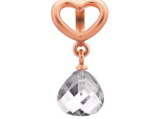 63302-1 Clear Heart Grip Drop Rose Gold