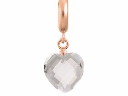 63351-1 Clear Heart Cut Drop Rose Gold