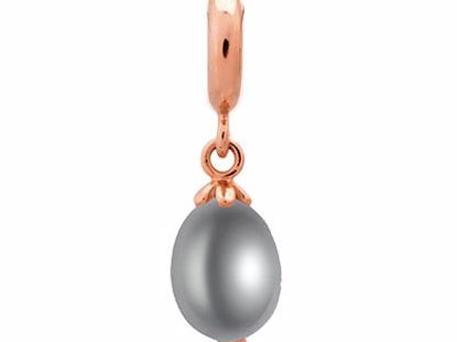 63352-2 Grey Pearl Drop Rose Gold