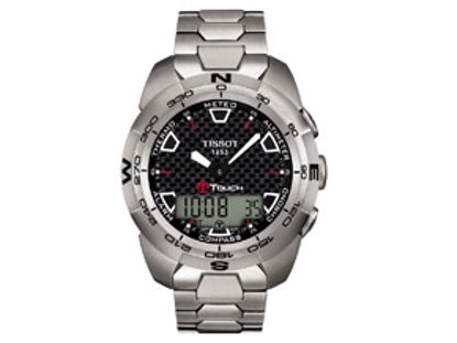 T0134204420100 T-Touch Expert Men's Black Carbon Quartz Chronograph Titanium Watch