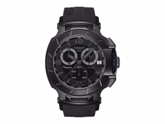 T0484173705700 T-Race Men's Black Quartz Chronograph Sport Watch