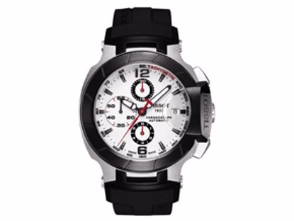 T0484272703700 T-Race Men's White Quartz Chronograph Sport Watch