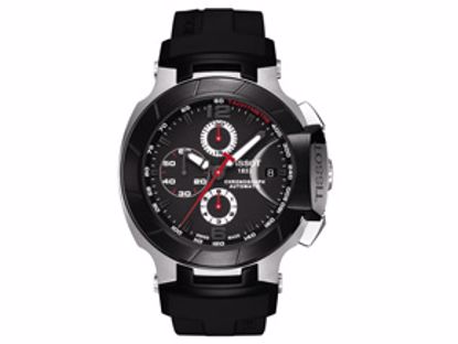 T0484272705700 T-Race Men's Black Quartz Chronograph Sport Watch